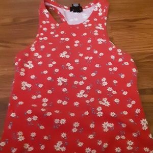 Red flowered tank top